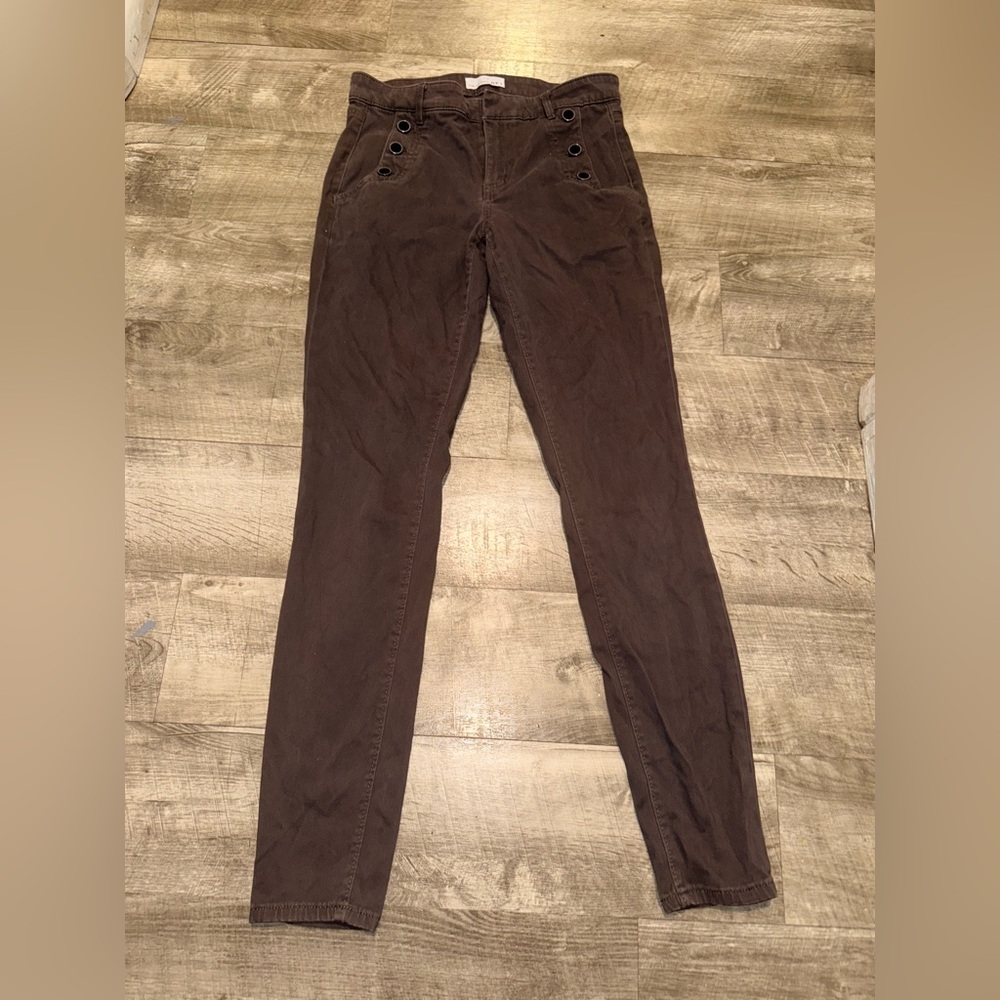 LOFT Taupe Pants with Grommet Details
